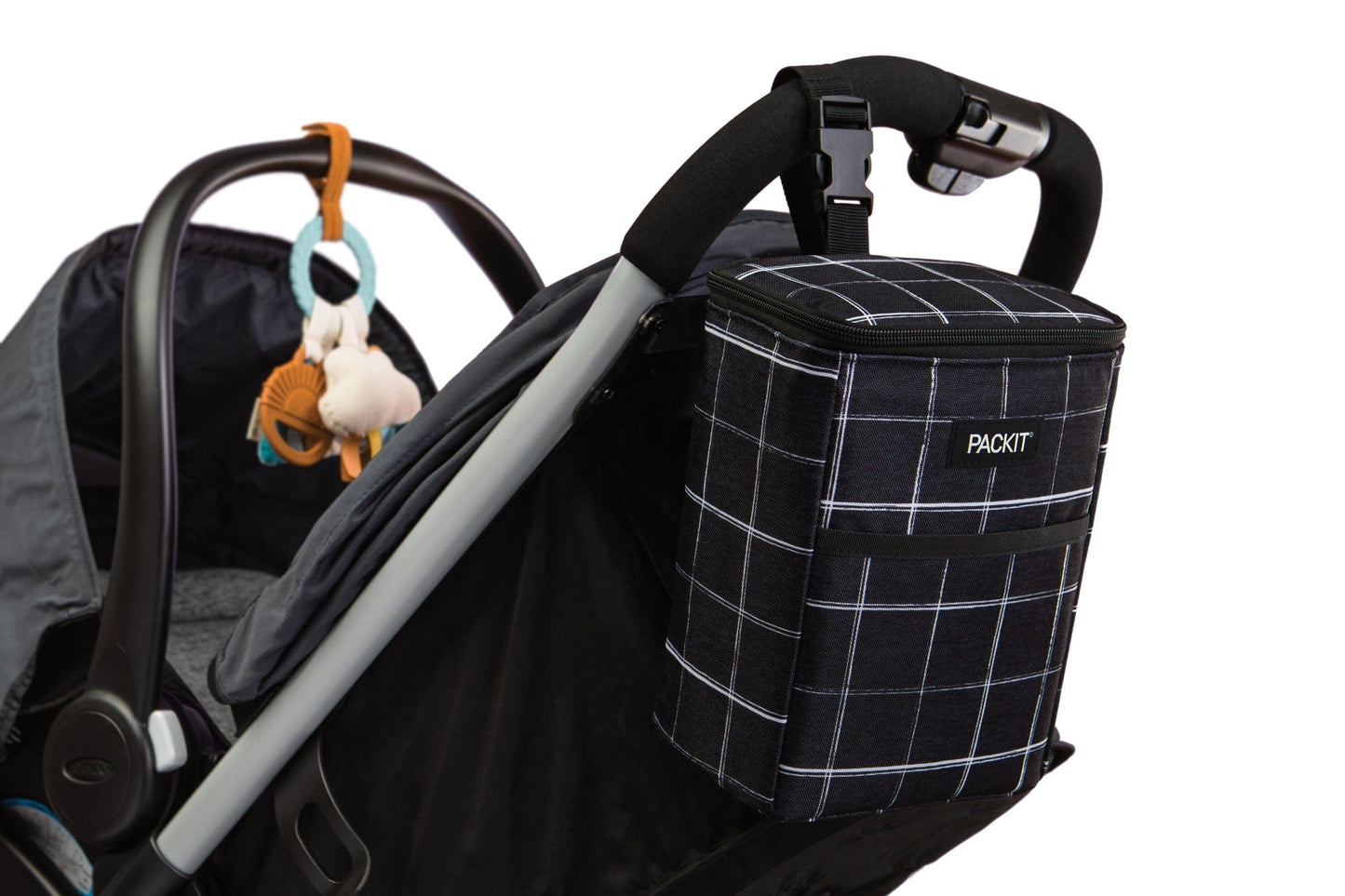 freezable-double-baby-bottle-bag-z2 freezable-double-baby-bottle-bag-black-grid-lifestyle-stroller.jpg