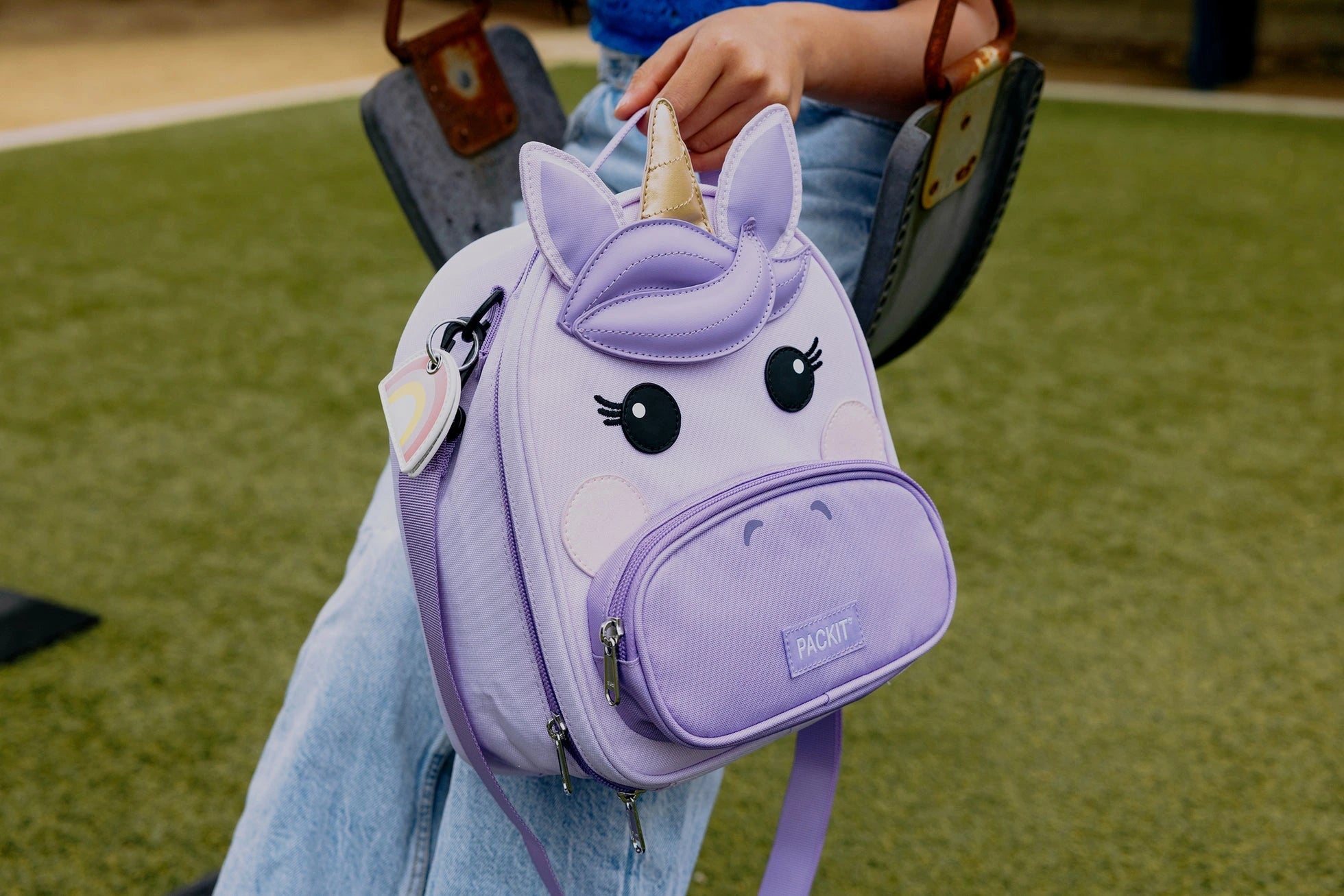 Purple PackIt Freezable Friends unicorn lunch box